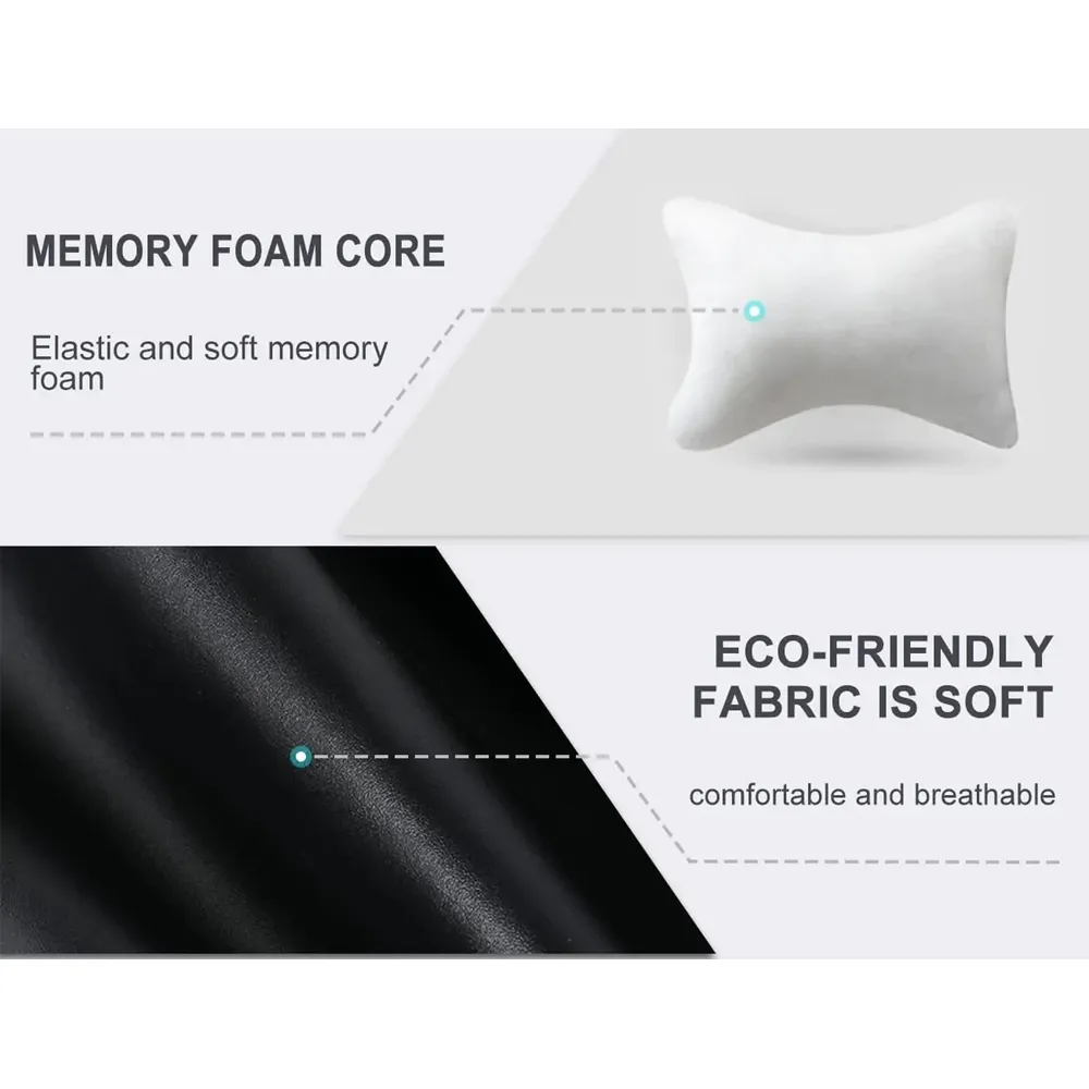 Custom Text For For Thickened Foam Car Neck Pillow, Compatible with All Cars, Soft Leather Headrest (2 Pieces) for Driving Home Office JE13990