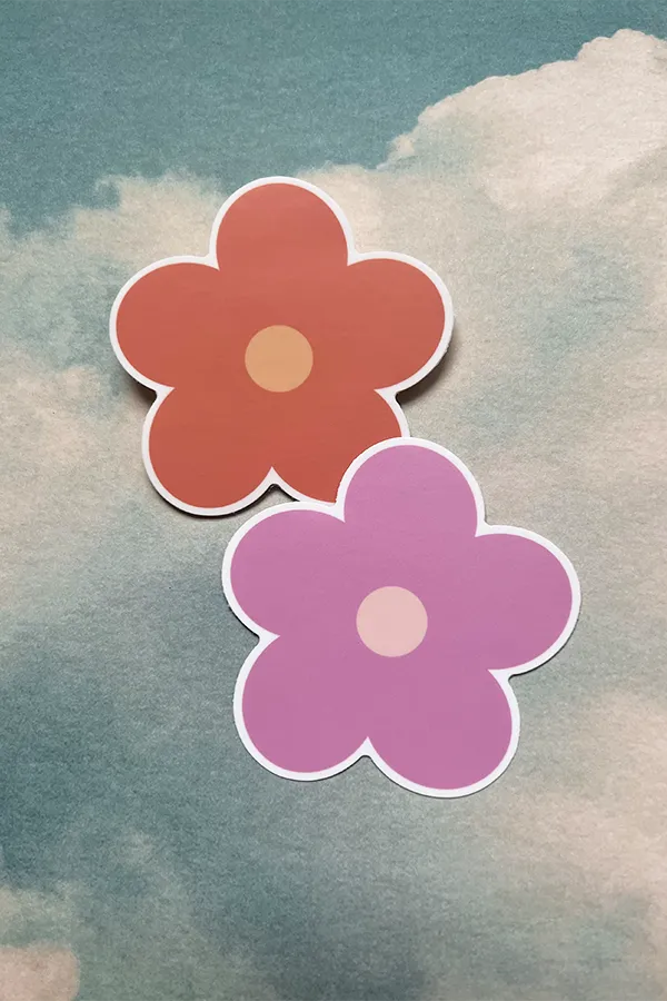 Daisy Sticker Pack - Pink and Orange