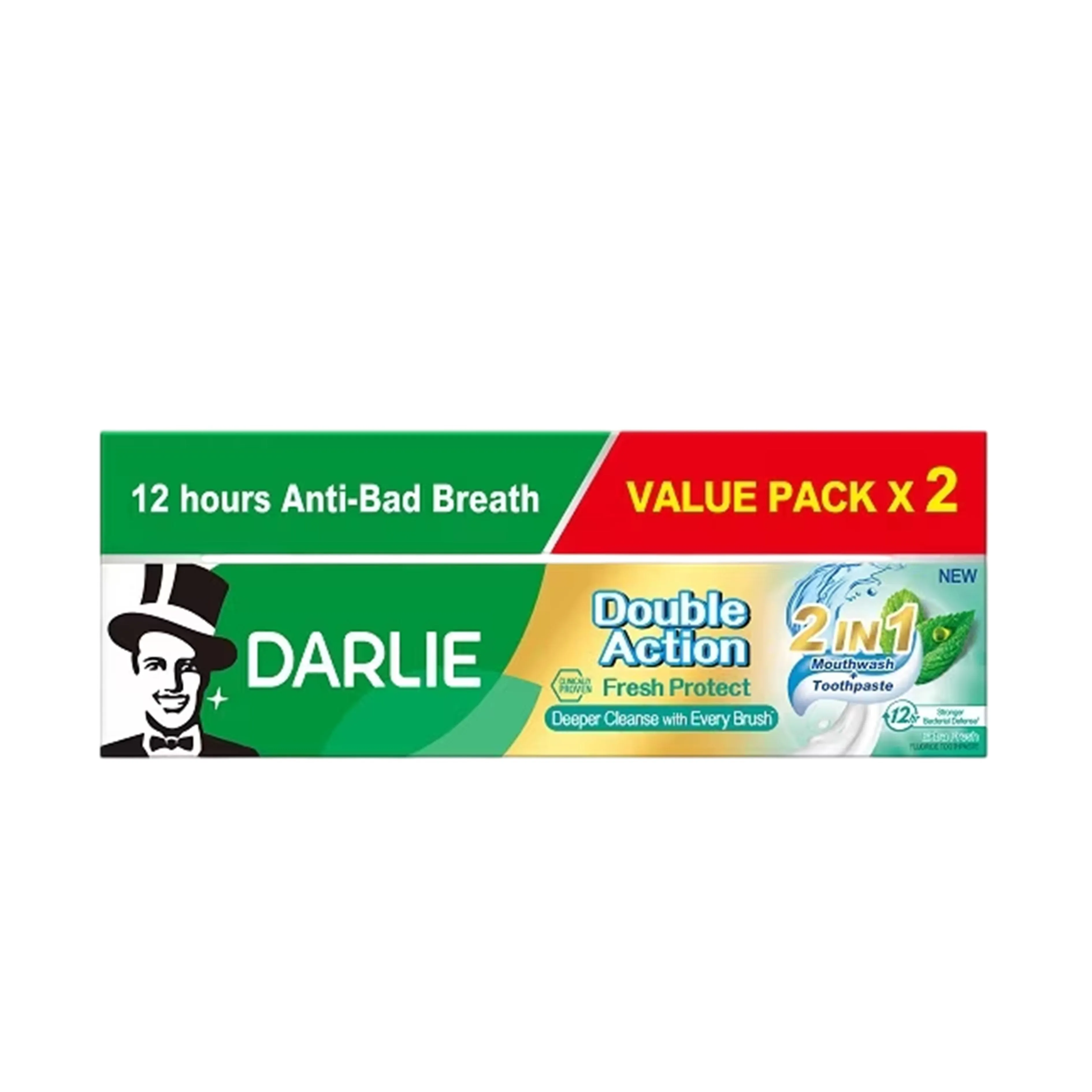 Darlie Double Action Fresh Protect 2 in 1 Mouthwash   Toothpaste Twin Pack 160gx2