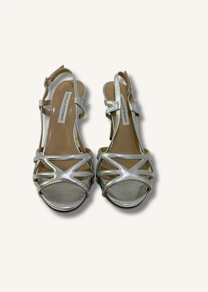 DVF Silver Heels
