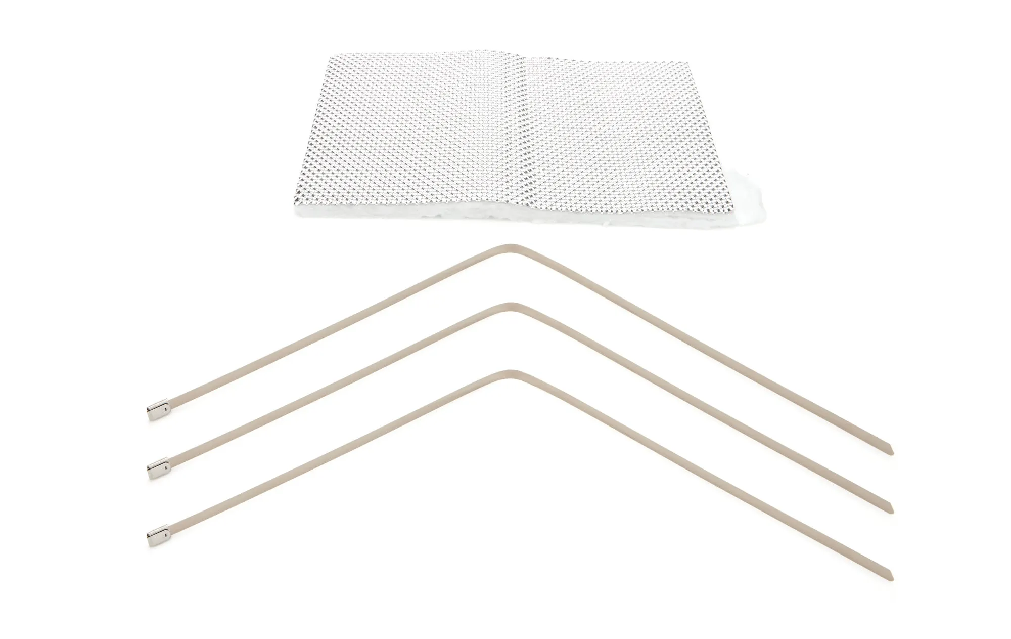 Engine & Accessories Shield - Cat Armor - 1/4 in Thick x 8 in Wide x 12 in Long - 1800 Degrees - Locking Ties Included - Aluminized Multi-Layer Cloth - Each
