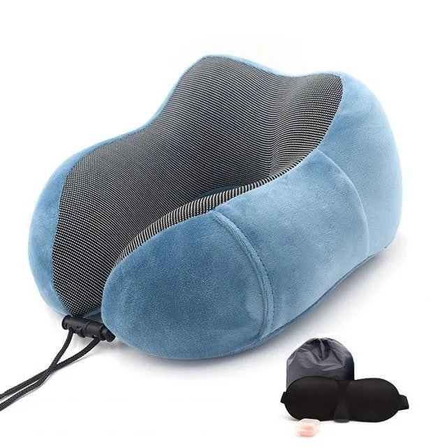 Ergonomic Memory Foam Travel Neck Pillow kit