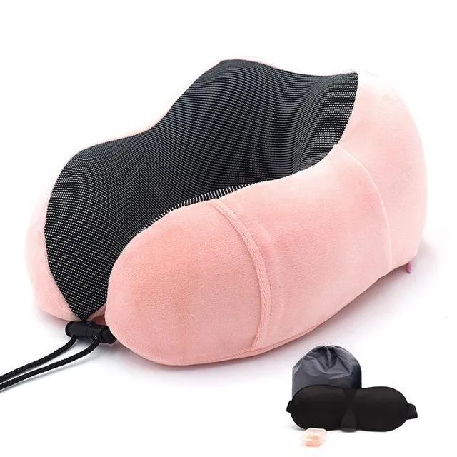 Ergonomic Memory Foam Travel Neck Pillow kit
