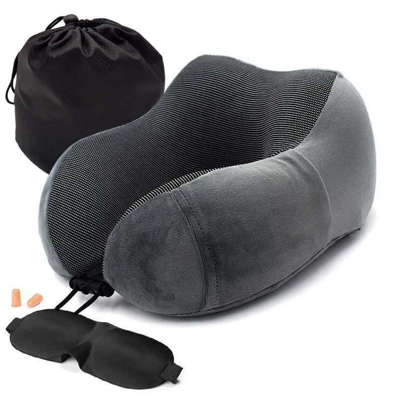Ergonomic Memory Foam Travel Neck Pillow kit