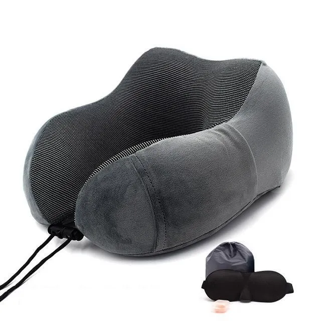 Ergonomic Memory Foam Travel Neck Pillow kit
