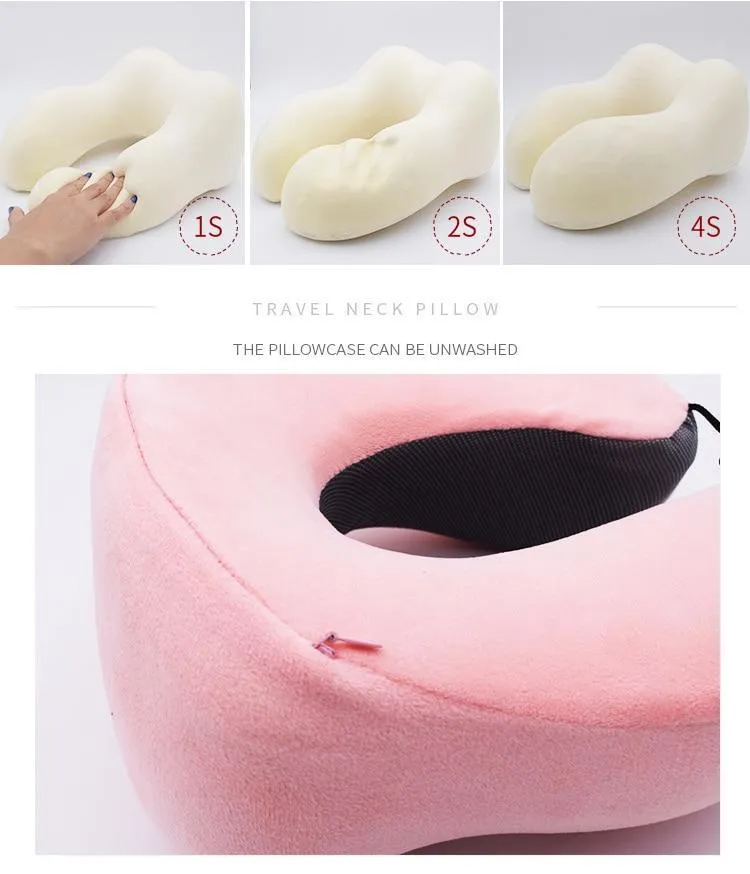Ergonomic Memory Foam Travel Neck Pillow kit