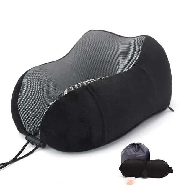 Ergonomic Memory Foam Travel Neck Pillow kit