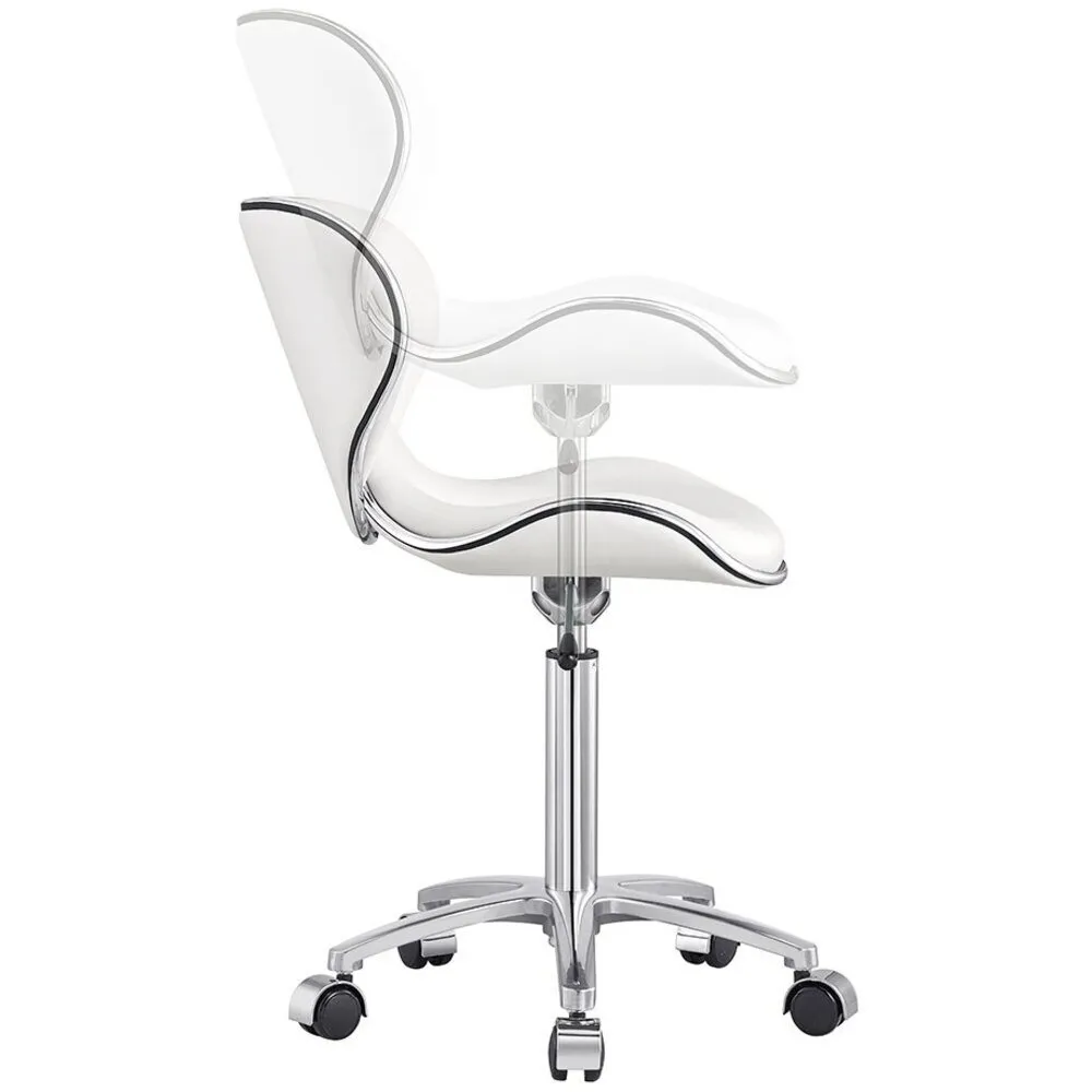 Esperto Stool - WHITE / 16.5" - 23.75" Adjustable Seat Height by DIR Salon Furniture
