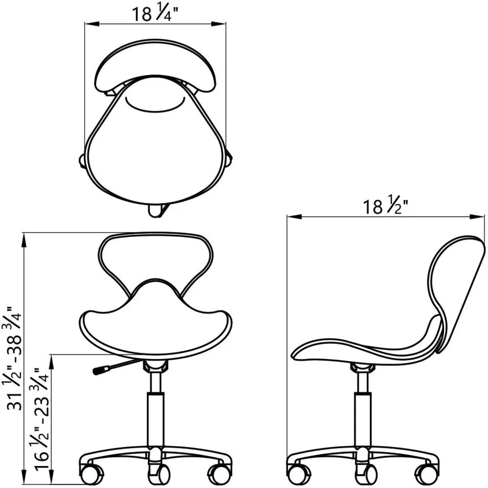 Esperto Stool - WHITE / 16.5" - 23.75" Adjustable Seat Height by DIR Salon Furniture