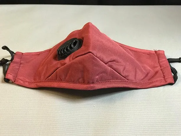 Fabric Masks Navy Blue, Red & Black. Reusable, Washable with filter and valve