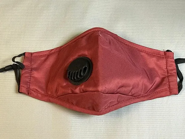 Fabric Masks Navy Blue, Red & Black. Reusable, Washable with filter and valve