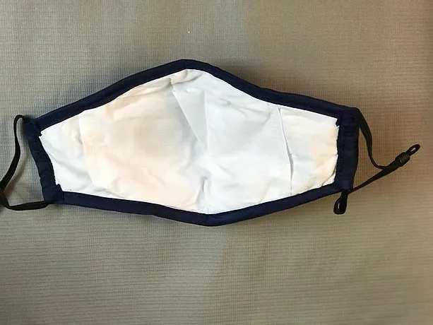 Fabric Masks Navy Blue, Red & Black. Reusable, Washable with filter and valve
