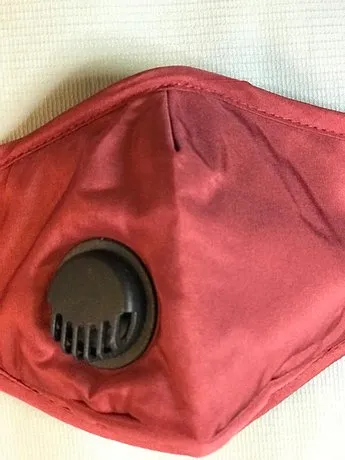 Fabric Masks Navy Blue, Red & Black. Reusable, Washable with filter and valve