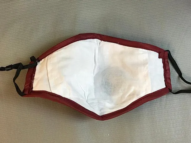 Fabric Masks Navy Blue, Red & Black. Reusable, Washable with filter and valve