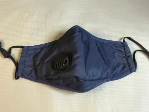Fabric Masks Navy Blue, Red & Black. Reusable, Washable with filter and valve