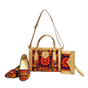 Fashion-Forward Matching Bags and Shoes | Tote Bag, Clutch Purse, and Elegant Ballet Shoes Nk-207