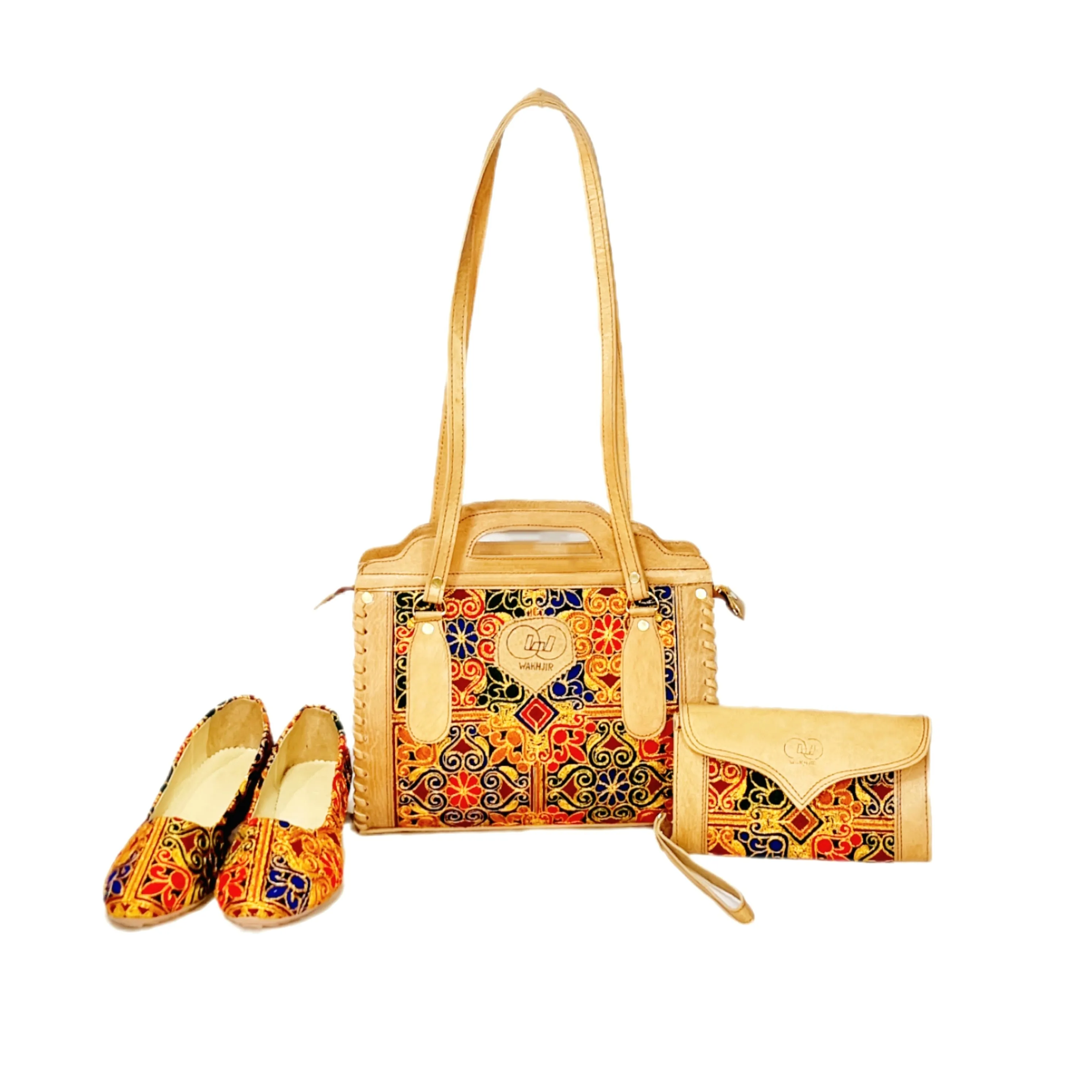 Fashion-Forward Matching Bags and Shoes | Tote Bag, Clutch Purse, and Elegant Ballet Shoes Nk-215