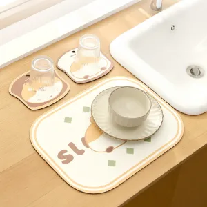 Fasola Absorbent Coasters Shiba Inu Design - 2 Pieces, 16.3*14.3cm
