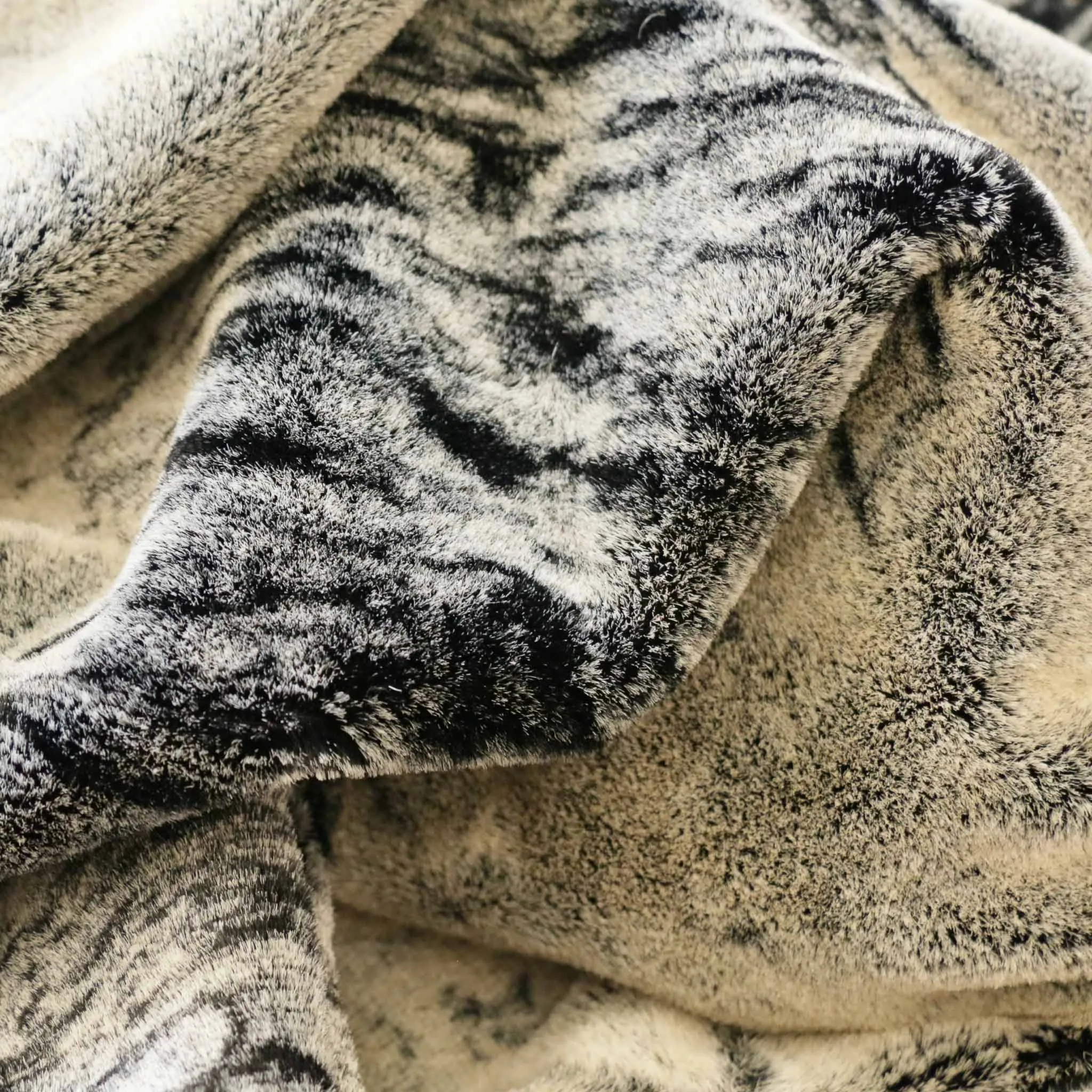 Faux Fur Fabric - Wolf fur design