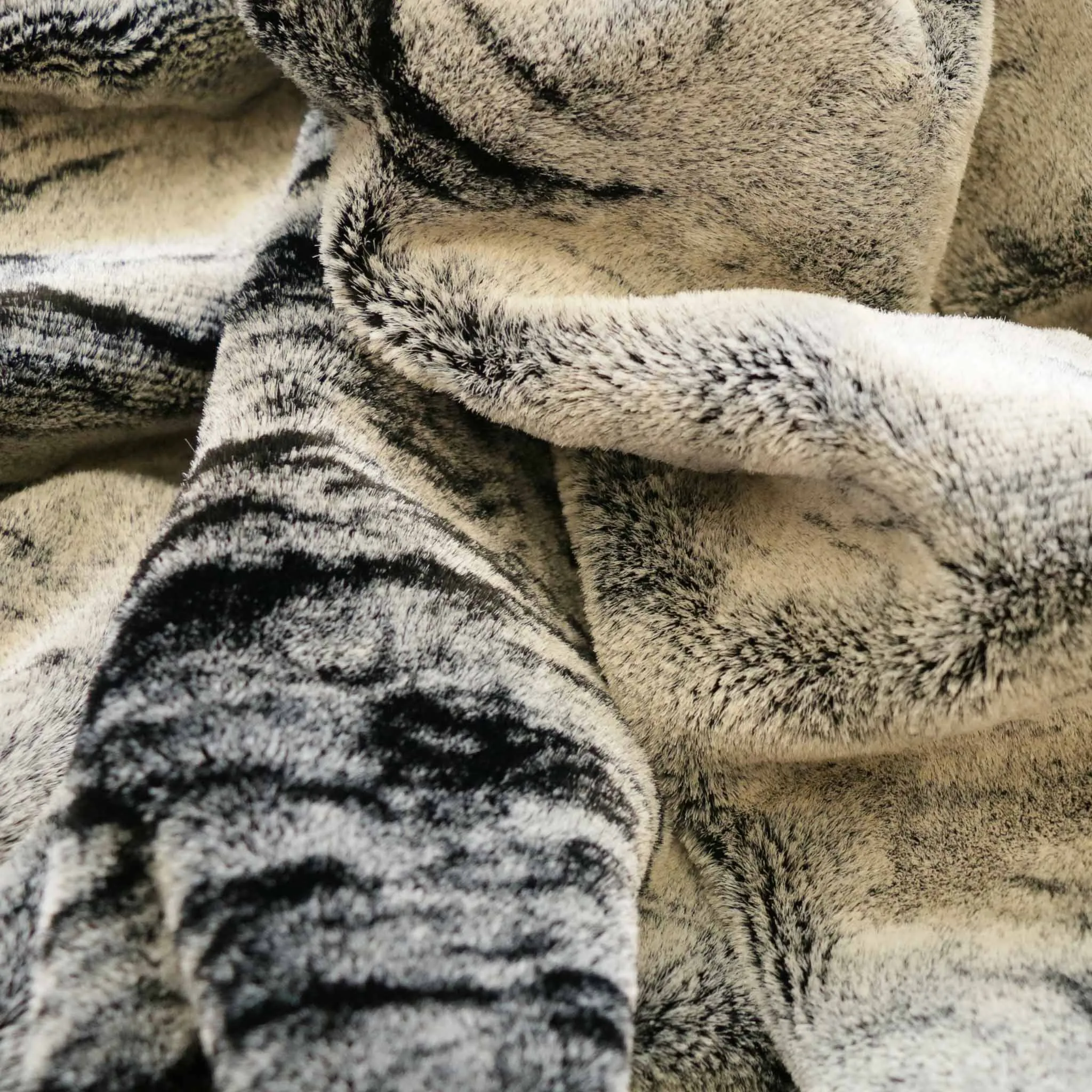 Faux Fur Fabric - Wolf fur design