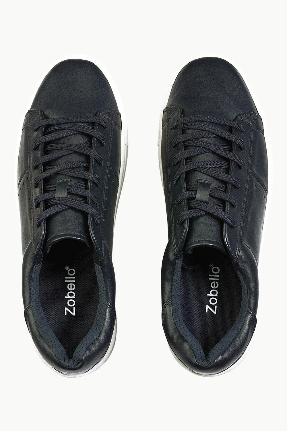 Faux Leather Lace Up Plimsolls