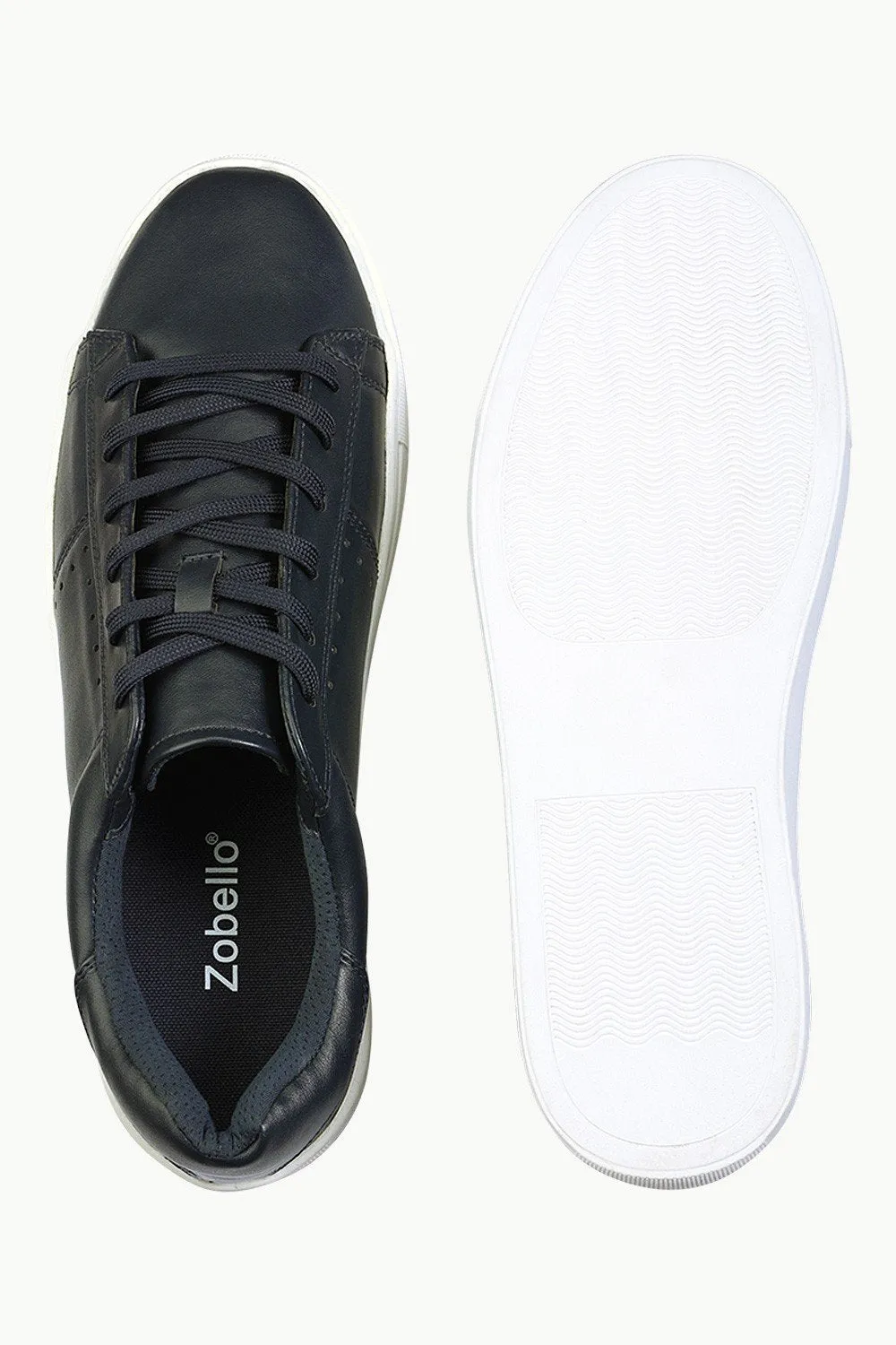 Faux Leather Lace Up Plimsolls