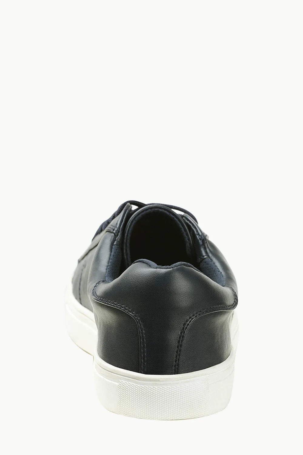 Faux Leather Lace Up Plimsolls