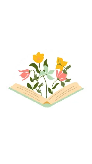 Floral Open Book Vinyl Sticker