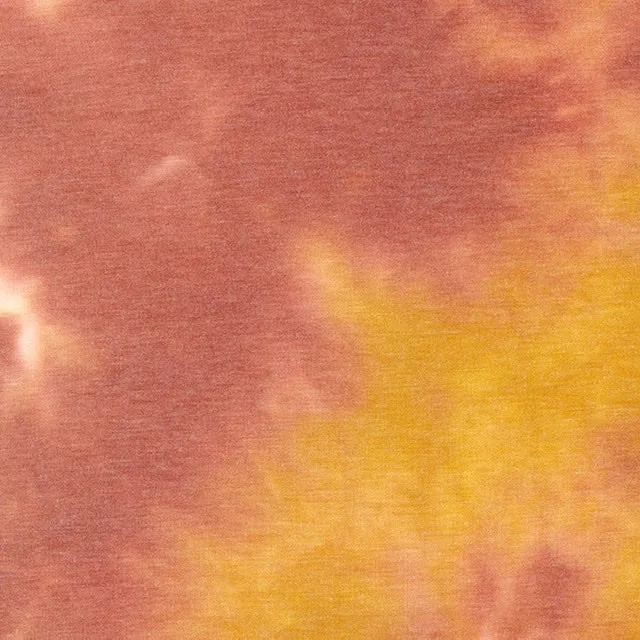 French Terry Tie Dye - Orange / Mustard / Ivory $11.49/yd