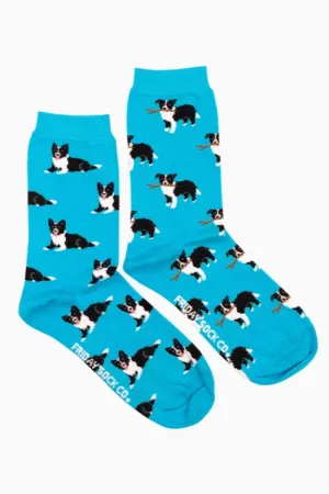Friday Socks - Womens Mismatched Socks | Border Collie