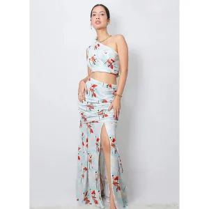 FUGA Painted Floret Ibiza Co-Ord Blue (Set of 2)