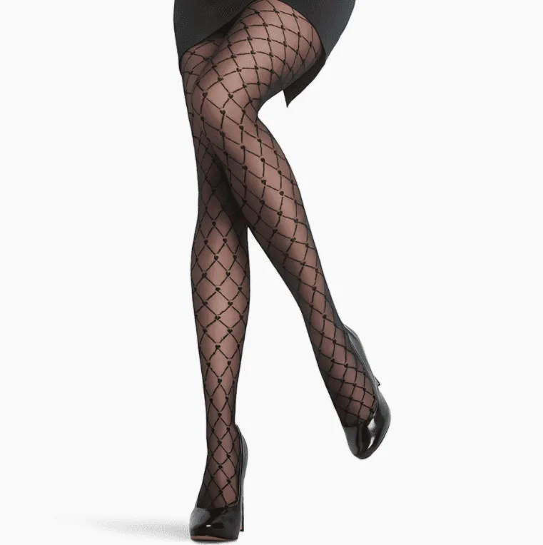 Fulfilled Heart  Black Comb Fishnet Pantyhose - FINAL SALE