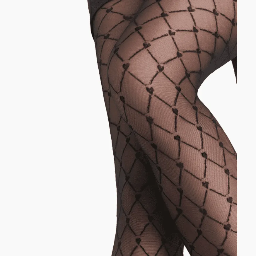 Fulfilled Heart  Black Comb Fishnet Pantyhose - FINAL SALE