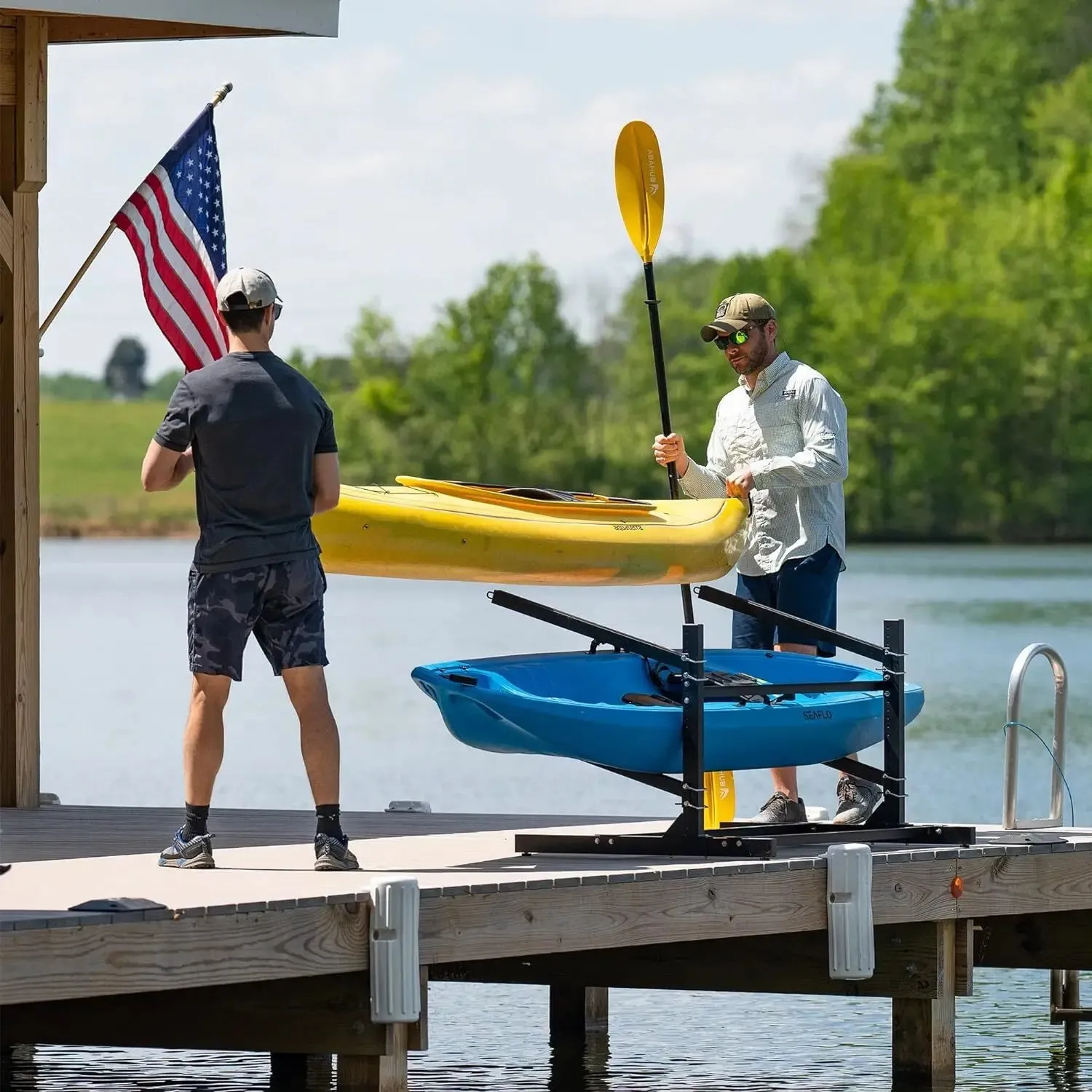 G-Watersport Kayak and SUP Outdoor Storage Rack, Heavy Duty Adjustable Weatherproof Stand