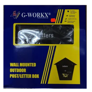 G-WORKX Wall Mounted Outdoor Post/Letter Box Heavy Duty Coated Steel,  Letter Box for Curbside Parcels, - KGBM01B
