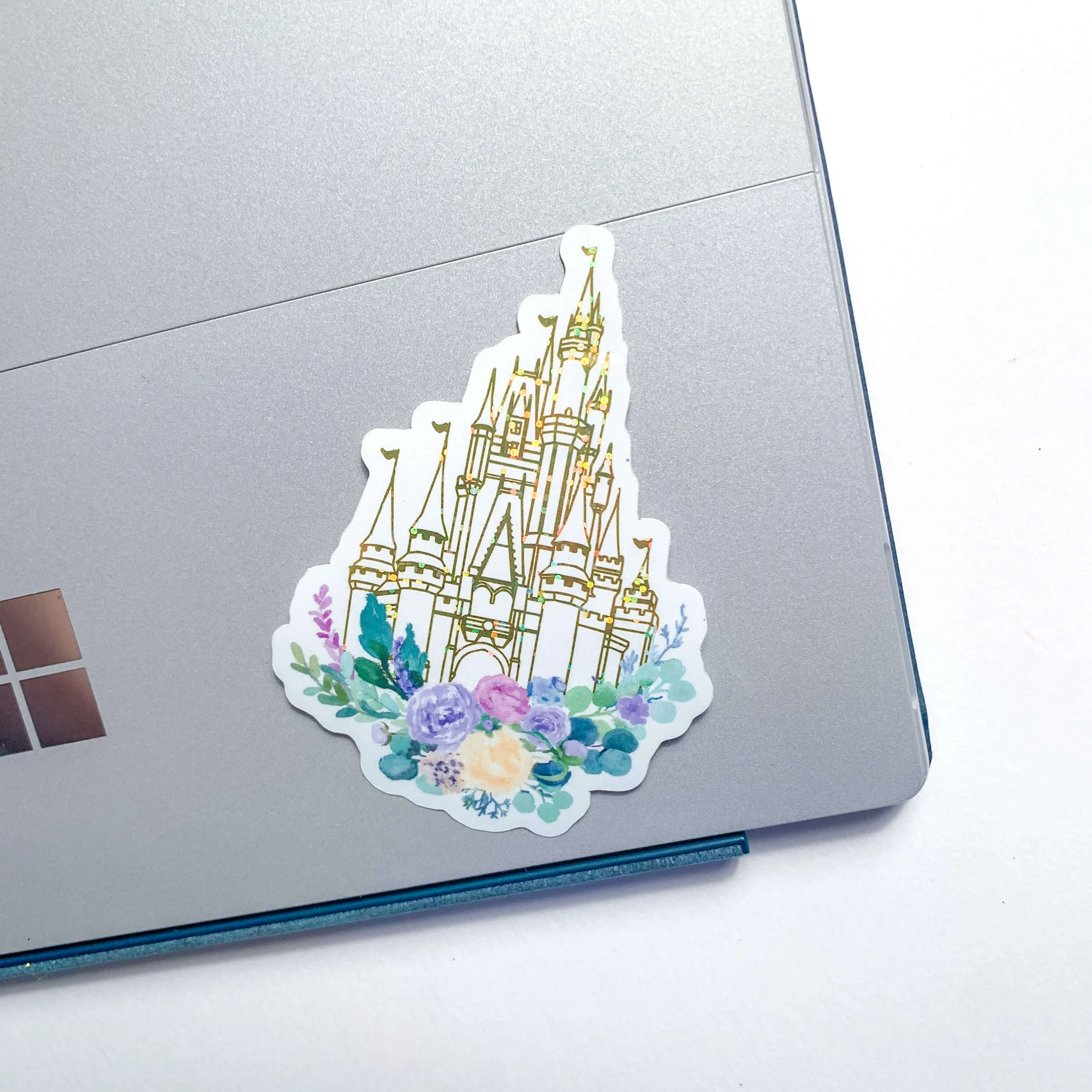 Glitter Gold Disney World Castle Vinyl Sticker