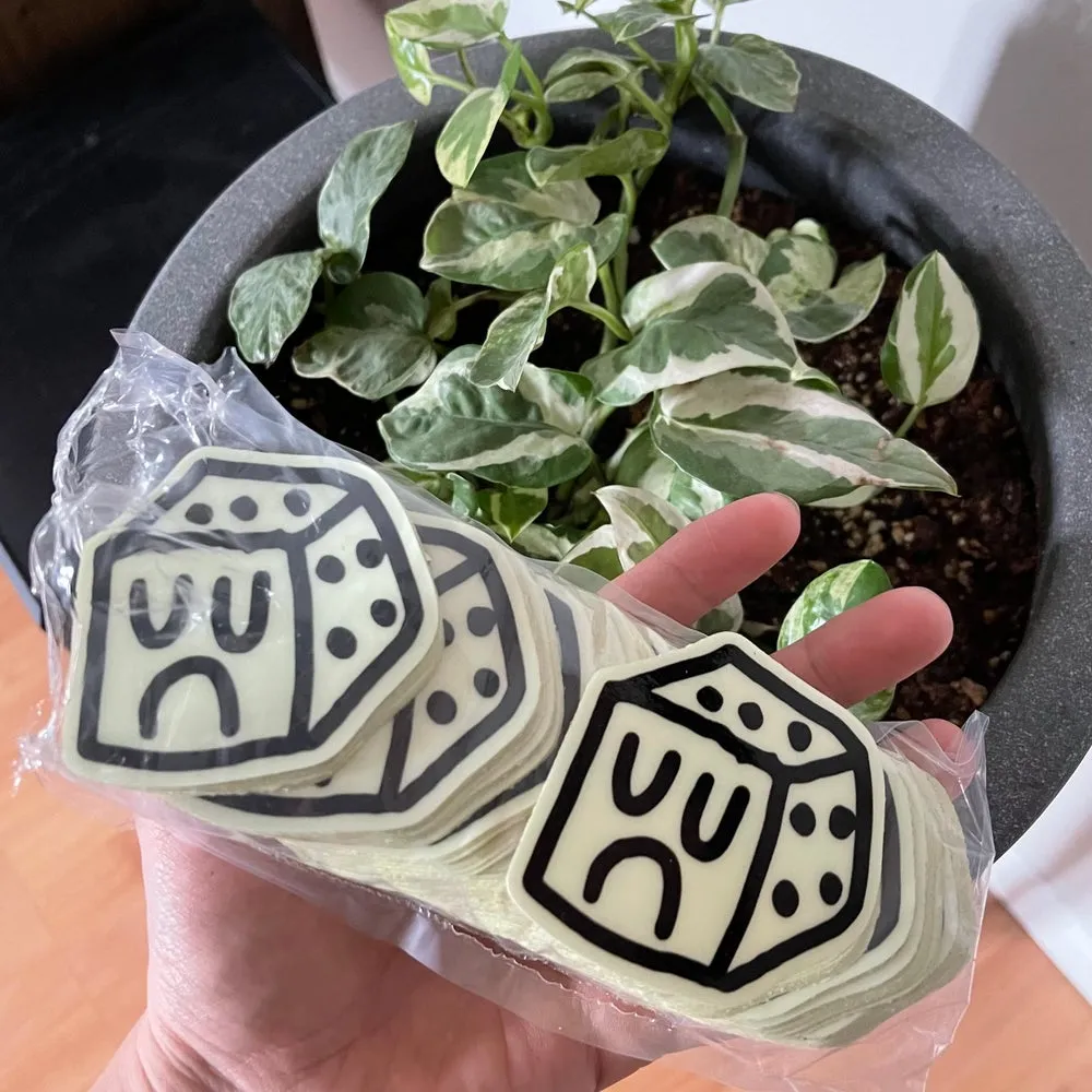 GLOW IN THE DARK DICE BOY STICKER