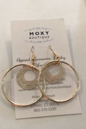 Gold Multi Layer Hoop Earrings with Cutouts