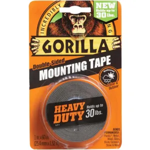 GORILLA 1" X 60" BLACK HEAVY DUTY DOUBLE-SIDEDMOUNTING TAPE