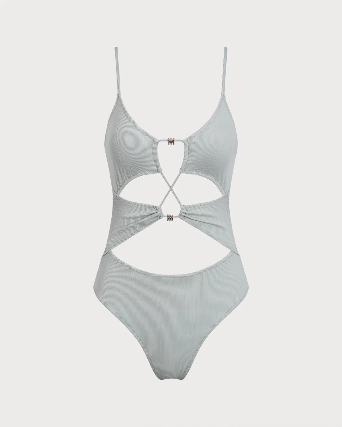 Green Cutout One-Piece Swimsuit