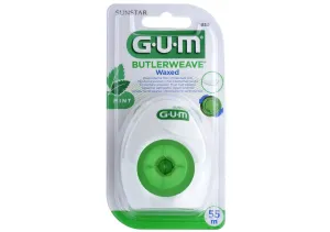 G.U.M BUTLERWEAVE, MINT WAXED, DENTAL FLOSS 55M