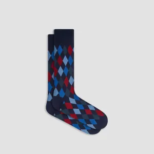 Harlequin Cashmere Mid-Calf Socks