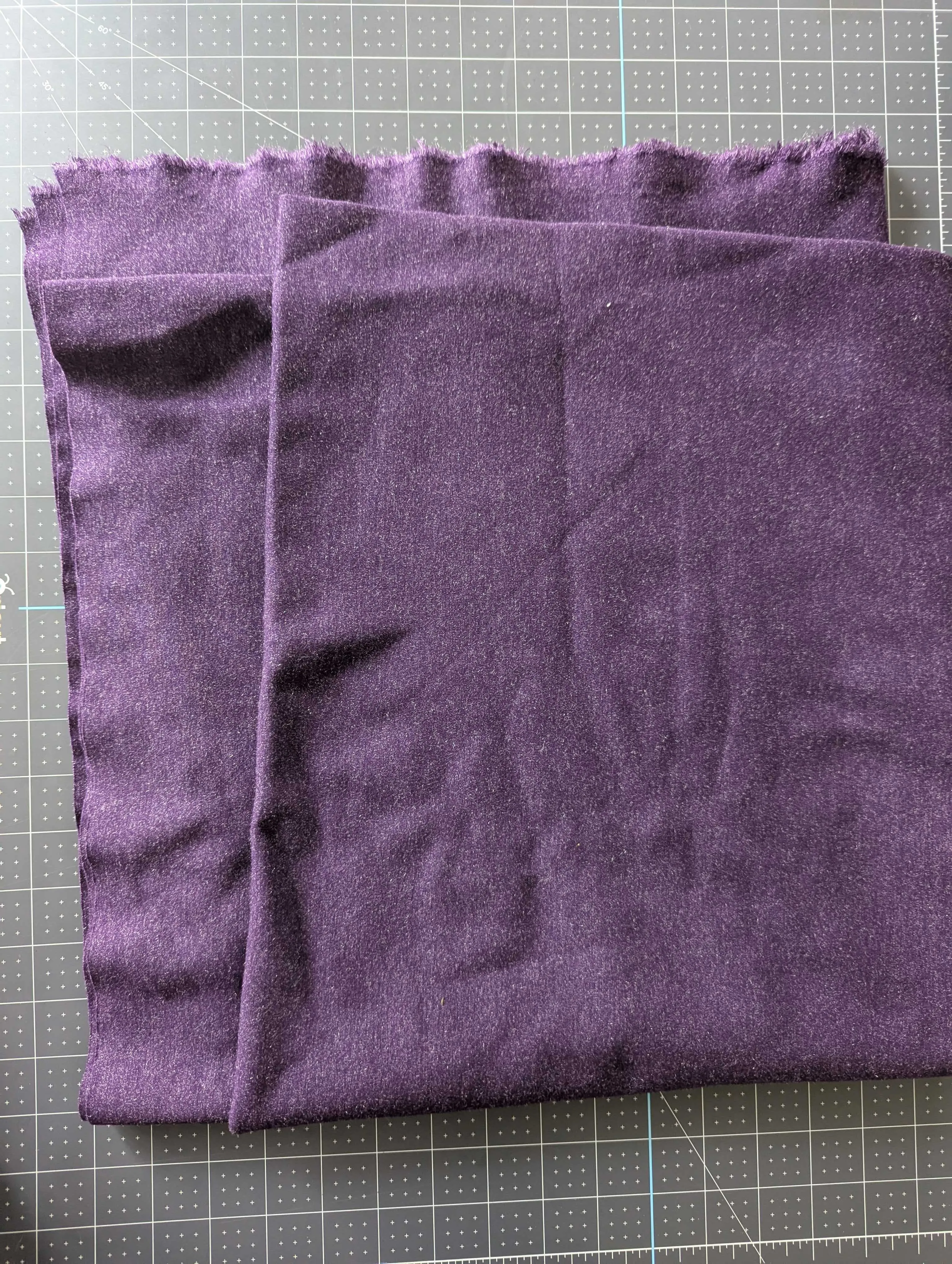 Heavy Purple Stretch Fabric with Silver Threads