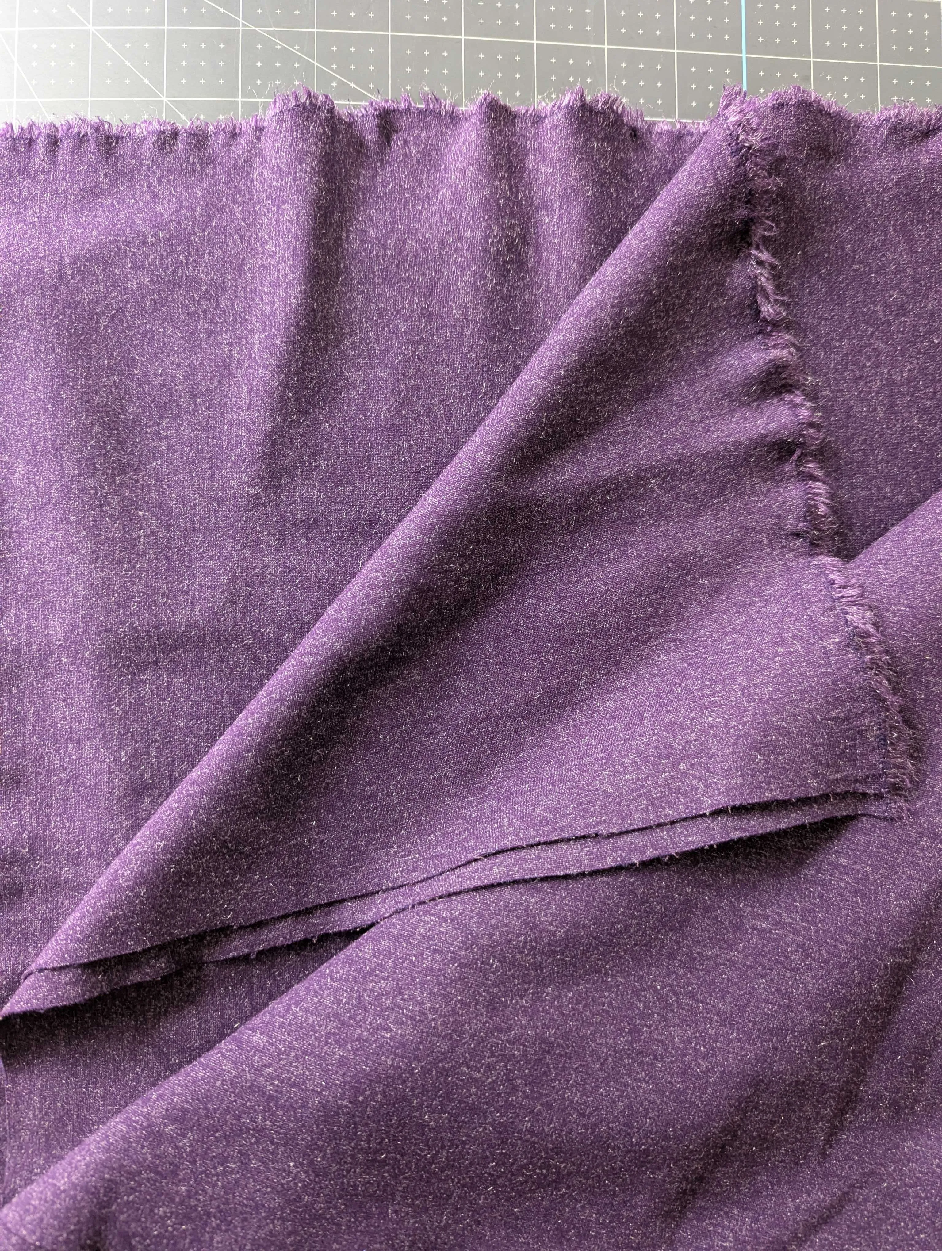 Heavy Purple Stretch Fabric with Silver Threads