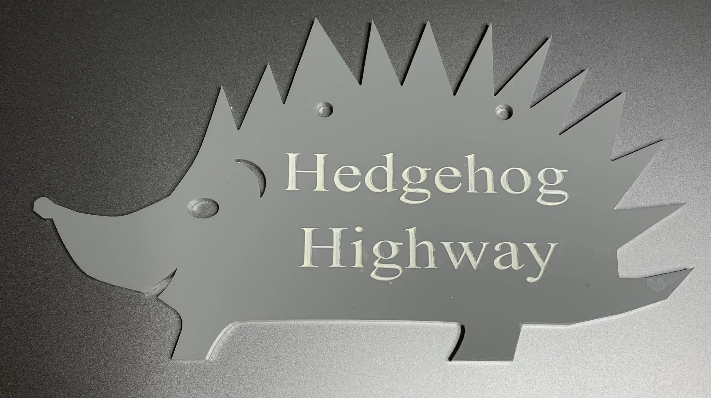 Hedgehog Highway Sign - Perspex