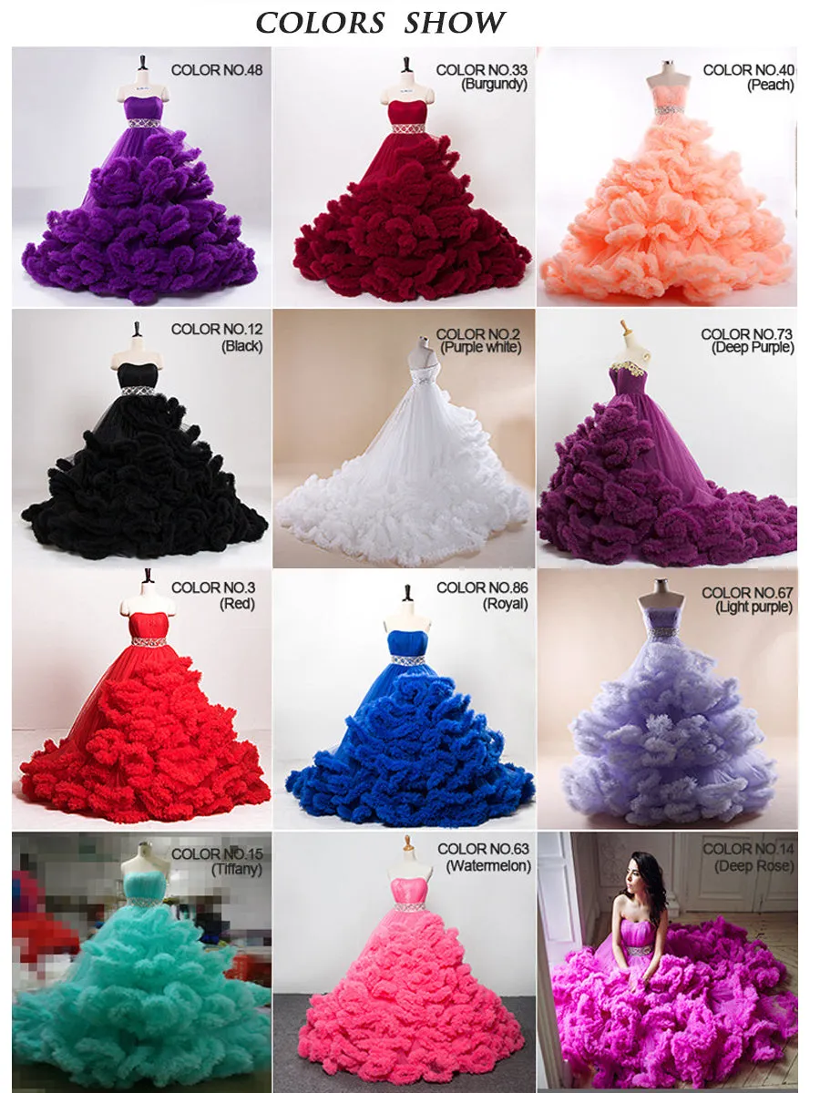 Higer Waist Strapless Elegant Party Dress Princess Ruffled Wedding Dress Maternity Gown