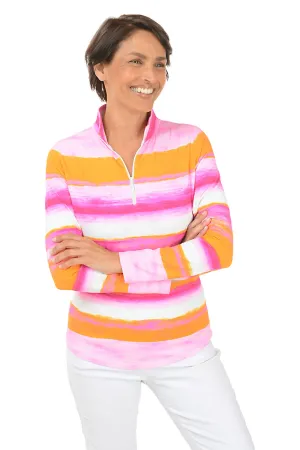 Hot Pink Amy Watercolor UPF50  Sun Shirt