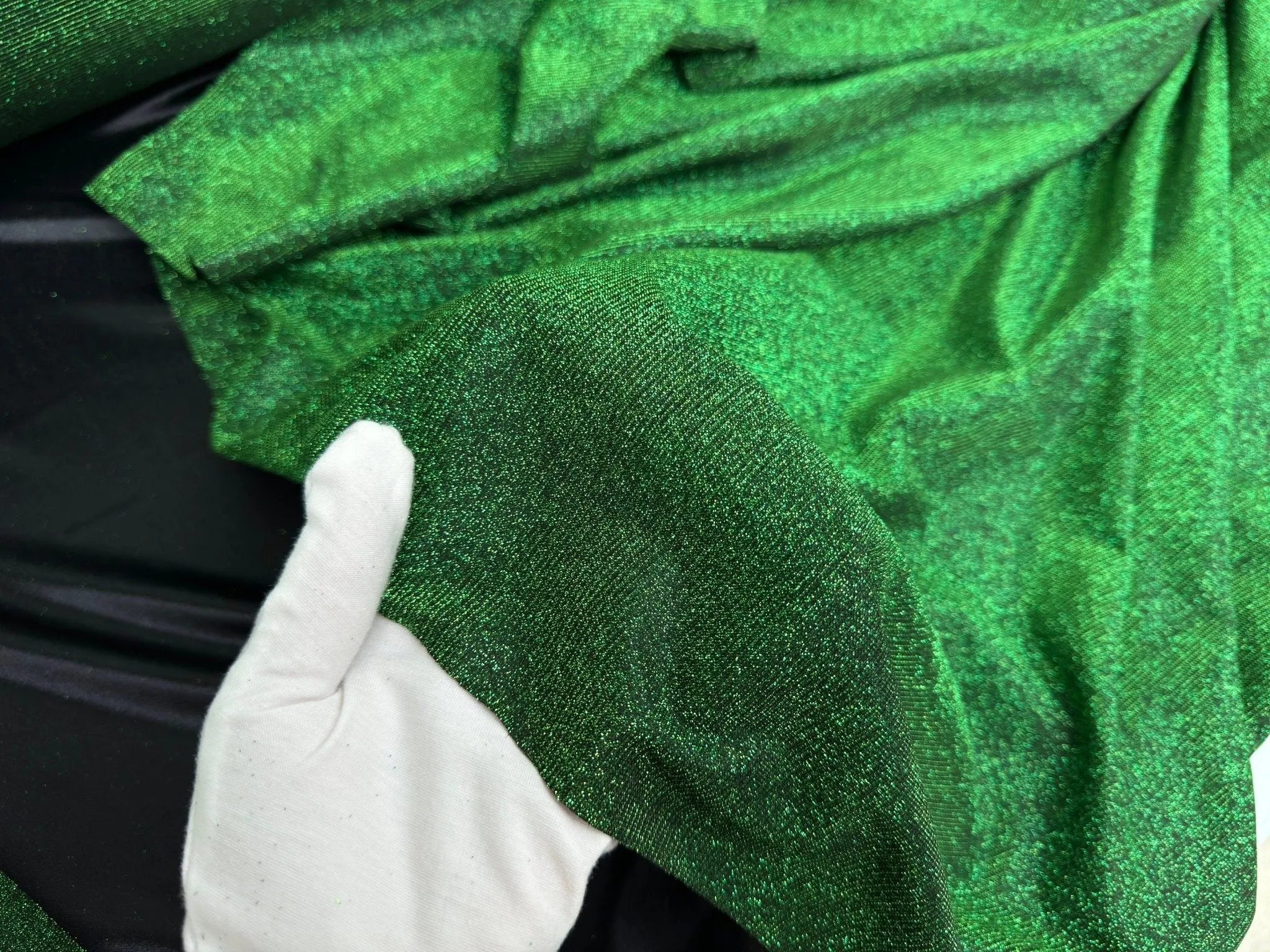 Hunter Green Metallic Foam Lurex