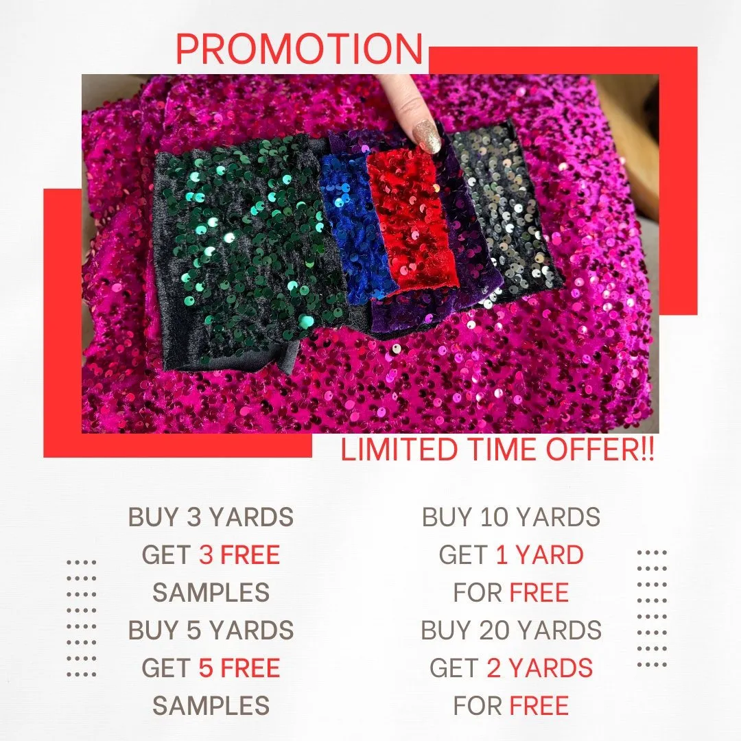 Hunter Green Sequins on Black Stretch Velvet Fabric