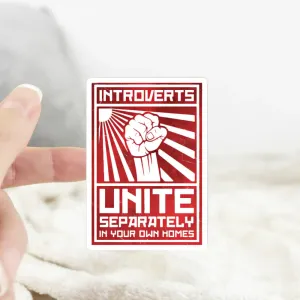 Introverts Unite Sticker - Transparent Background